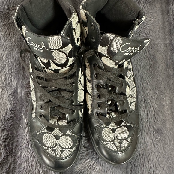 Coach Shoes - Coach Ellis High Top Sneakers Black and Gray US Women’s Size 8.5 Y2K